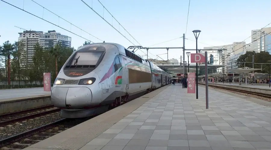 Al Boraq high-speed train at Tangier Ville station, the fastest of the Morocco trains