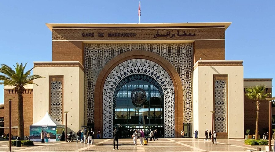 Marrakech railway station, the departure point for the Marrakech to Fes train